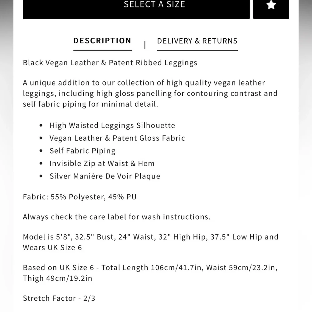 Manier de voir Vegan leather and patent rubbed black leggings - Picture 6 of 15